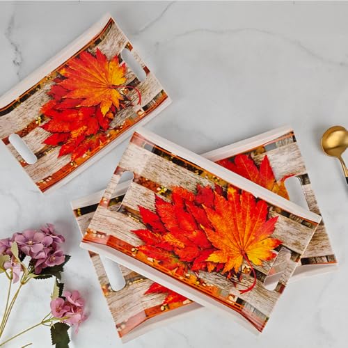 UPC U.P.C. Tray Set for Serving/Serving Tray Set of 3/ Premium Printed Tray for Serving/Multi-Use Nashta Plate (Small, Medium & Large) - Image 2