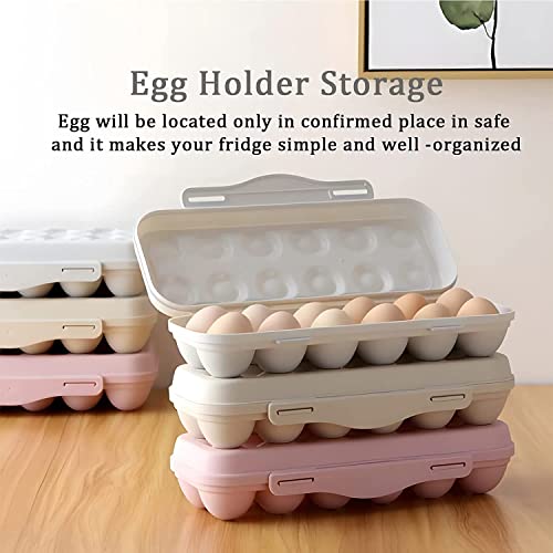 Home-Cloud HOME cloud Plastic Egg Tray Holder/Container/Storage Organizer with Lid for Refrigerator (18_Grey) - Image 5