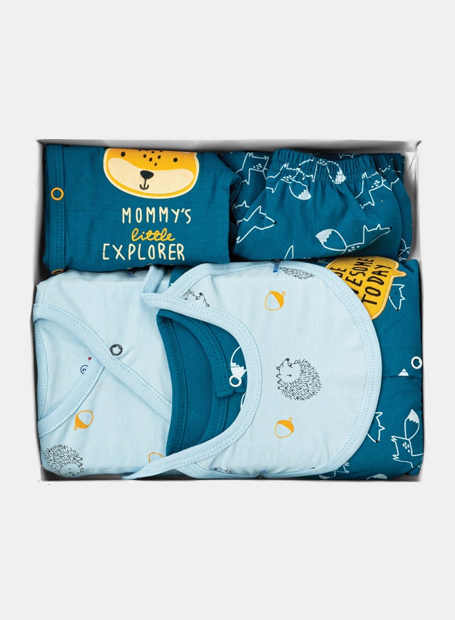 JOCKEY Baby Boy Fox Printed Summer Cotton Gift Box 5 Pcs. - Image 1