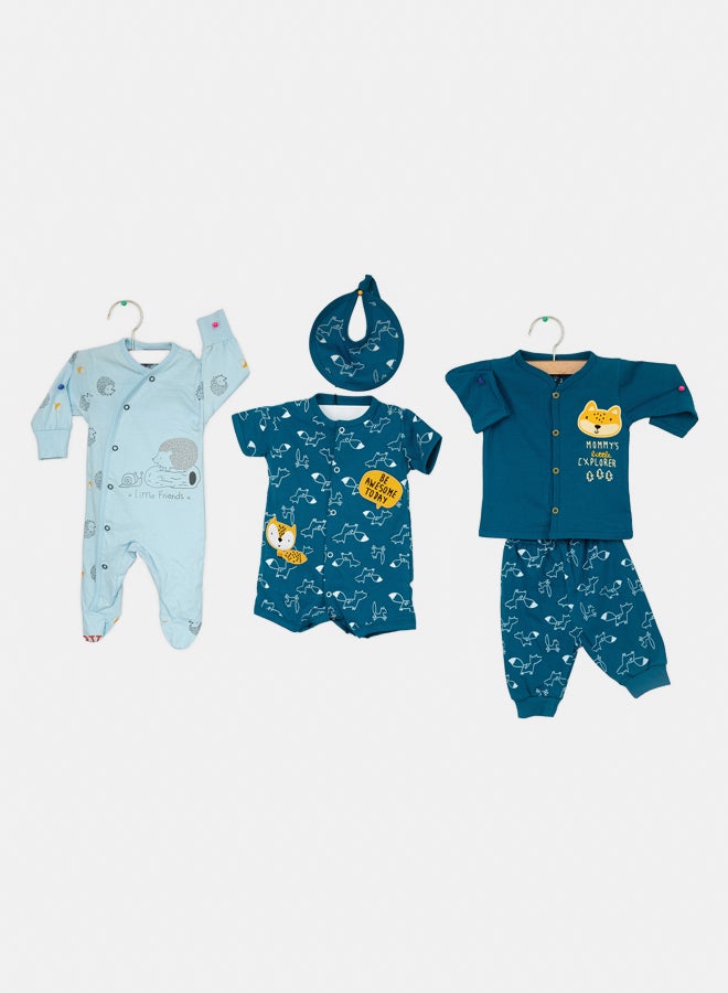 JOCKEY Baby Boy Fox Printed Summer Cotton Gift Box 5 Pcs. - Image 2