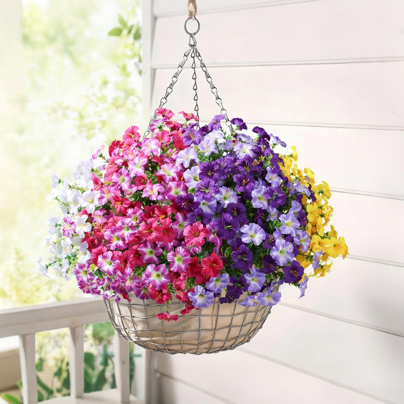 florisso Artificial Flowers for Outdoors Decoration, 20 Bundles White Faux Morning Glory with Eucalyptus Look Real UV Resistant Fake Plants Silk Flowers for Outside Yard Gardens Porch Patio Planter Home Urn - Image 4