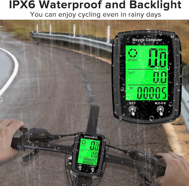 Bukela Bike Computer and Bicycle Odometer Wired KM/H Bike Speedometer with Automatic Wake-Up Cycling Speed Tracker LCD Display & Single Mileage & Multi-Functions Calories Statistics Accessories - Image 4