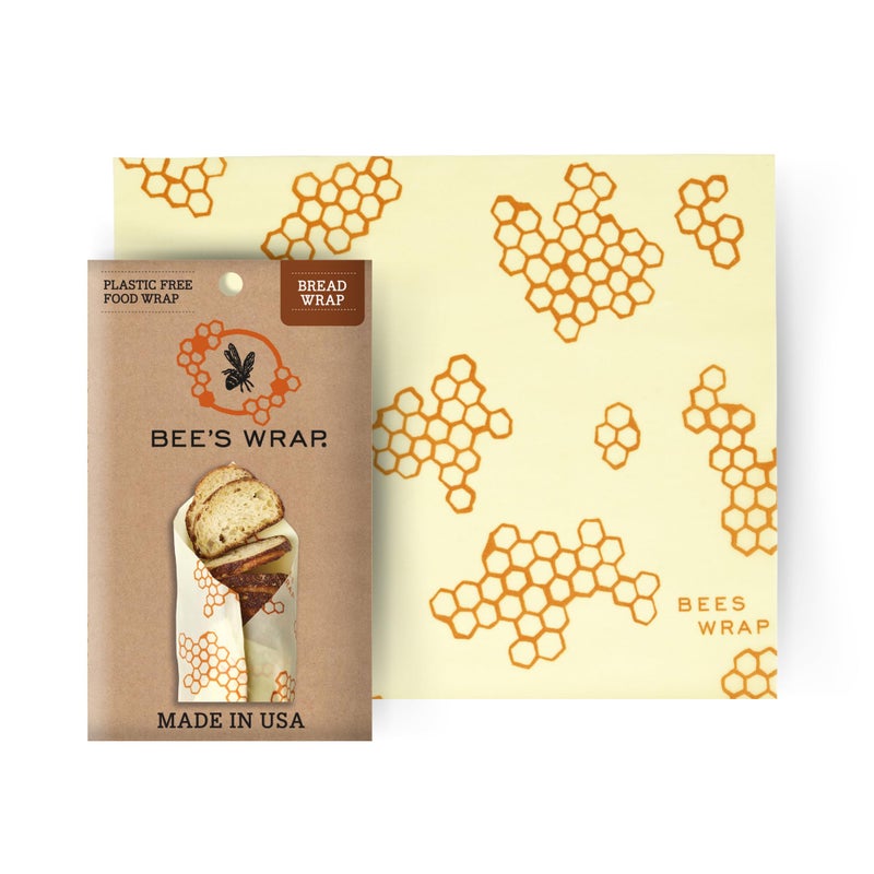 Bee's Wrap Beeswax Wraps for Food - Bread Wrap - Made in USA Reusable Bread Storage Bags - Organic & Eco-Friendly Alternative to Aluminum Foil, Sourdough Bags & Plastic Wrap, Honeycomb - Image 1