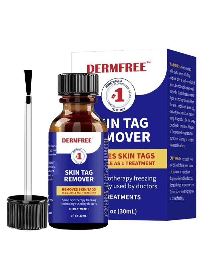 DERMFREE Painless Skin Tag Remover for Common Hand and Plantar Warts, Extra Strength Wart Liquid, Wart and Mole Remover, Painlessly Removes Common Warts, Safe, Effective and Easy to Use  - Image 1