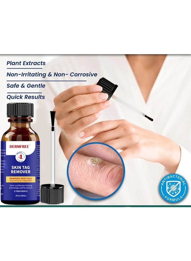 DERMFREE Painless Skin Tag Remover for Common Hand and Plantar Warts, Extra Strength Wart Liquid, Wart and Mole Remover, Painlessly Removes Common Warts, Safe, Effective and Easy to Use  - Image 4