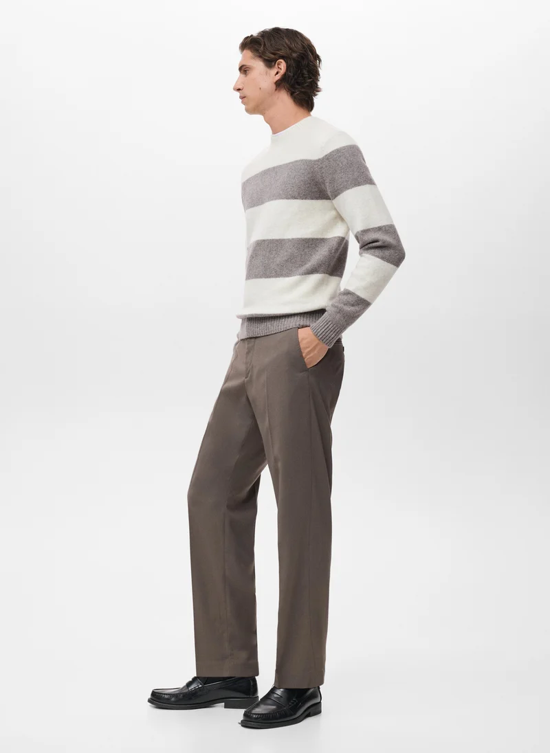 Mango Man Wool-blend striped sweater