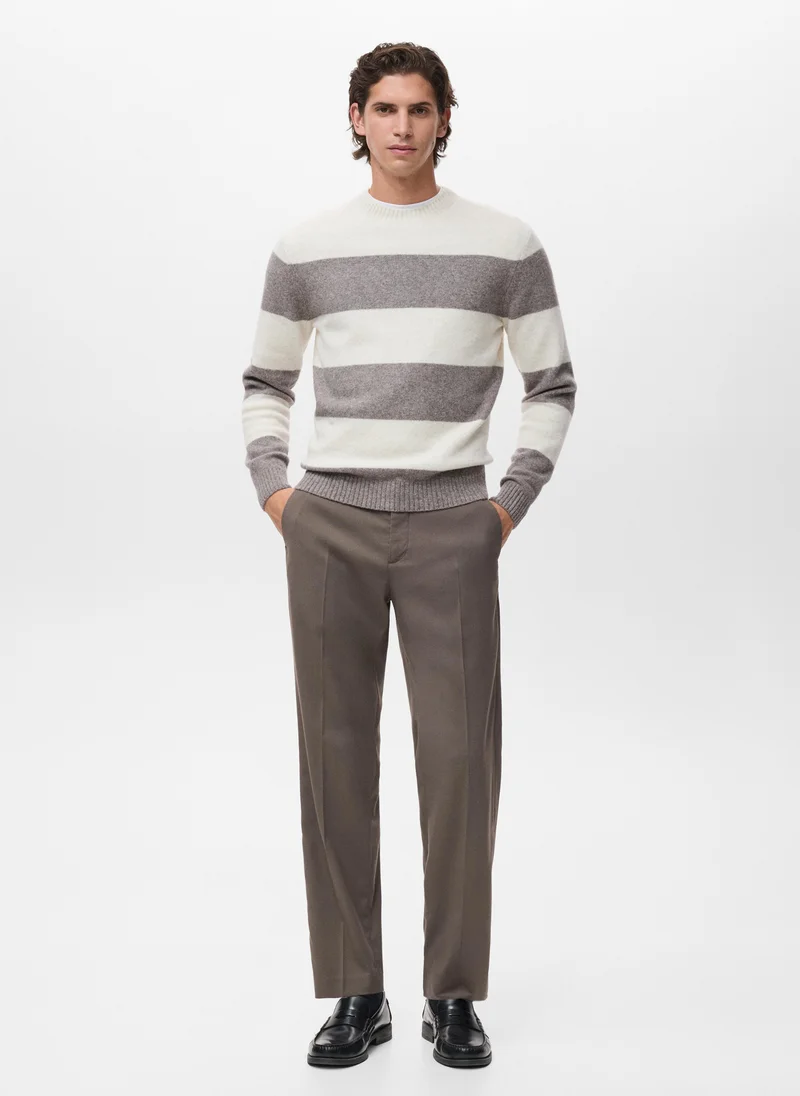 Mango Man Wool-blend striped sweater
