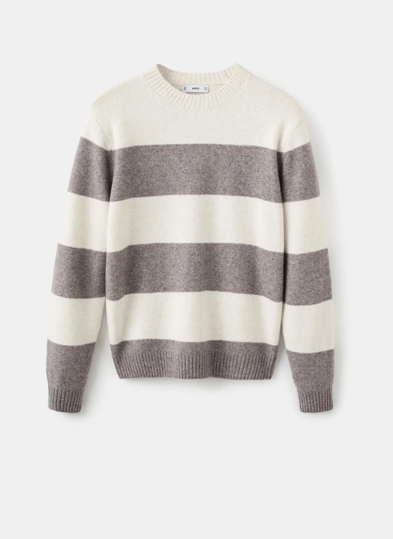 Mango Man Wool-blend striped sweater