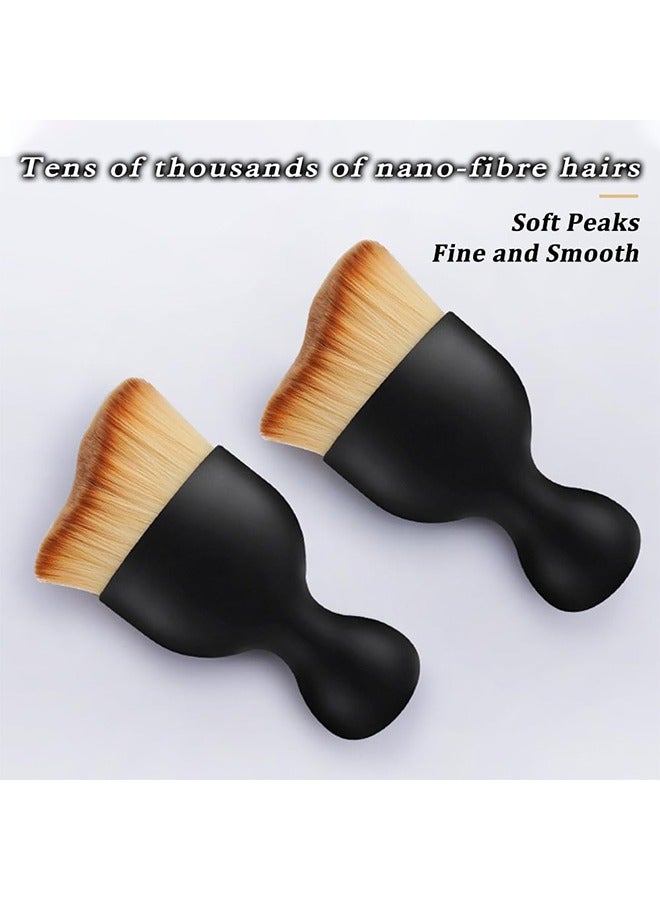 اتش واي فرشاة السيارة ، أداة التنظيف الداخلي للسيارة ، جامعي الغبار فرشاة تنظيف السيارة ، فرش تنظيف غبار الأوساخ ذات التصميم المنحني ، حجرة المحرك ولوحة القيادة (2 قطعة) - Image 3