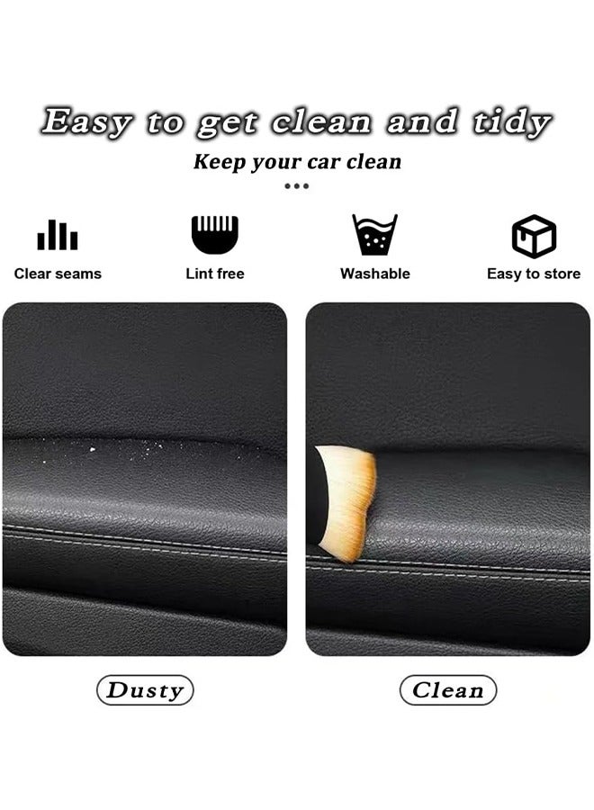 اتش واي فرشاة السيارة ، أداة التنظيف الداخلي للسيارة ، جامعي الغبار فرشاة تنظيف السيارة ، فرش تنظيف غبار الأوساخ ذات التصميم المنحني ، حجرة المحرك ولوحة القيادة (2 قطعة) - Image 5