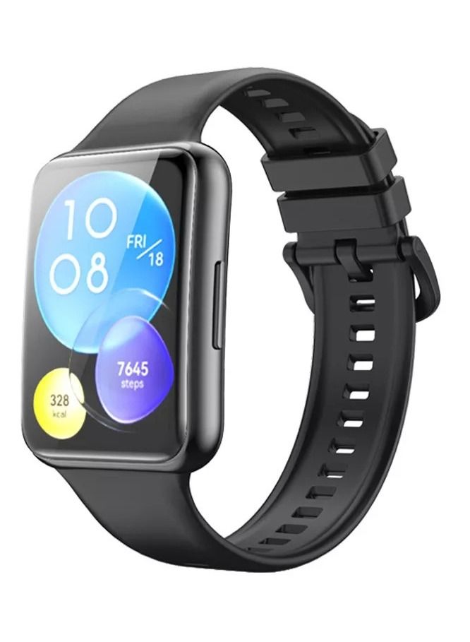 Silicone Band For Huawei Watch FIT 2 active classic Accessories Replacement Wristband Correa Bracelet_Black 