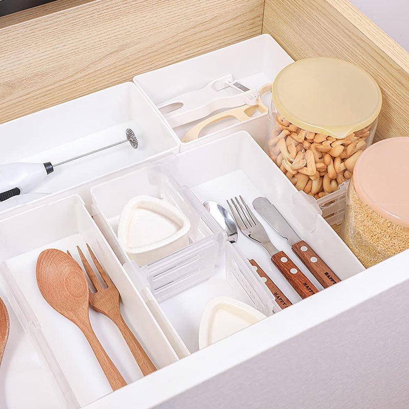 Prachit Prachit Refrigerator Internal Drawer Shelf Divider Clip Expandable Fridge Drawers Storage Partition Clips Storage Organizer Space Dividing Bottle Food Packets Organizer for Refrigerator 4Pcs - Image 4