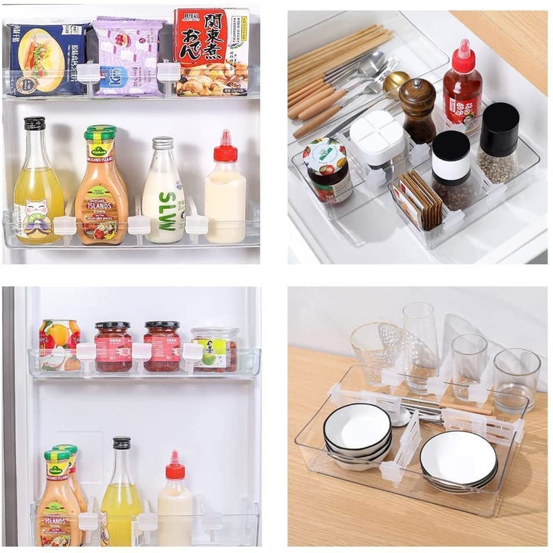 Prachit Prachit Refrigerator Internal Drawer Shelf Divider Clip Expandable Fridge Drawers Storage Partition Clips Storage Organizer Space Dividing Bottle Food Packets Organizer for Refrigerator 4Pcs - Image 5