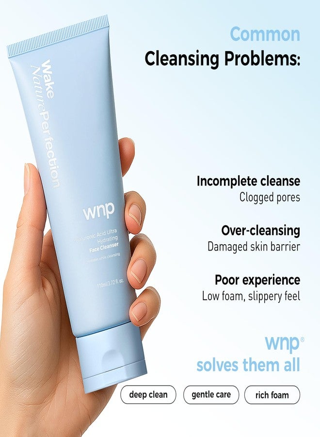 WNP Hyaluronic Acid Ultra-Hydrating Face Cleanser 50% Amino Acid, 4D Hyaluronic Acid, Ceramide & Centella Asiatica Gentle Daily Facial Wash for Dry & Sensitive Skin Vegan SkinCare - Image 4