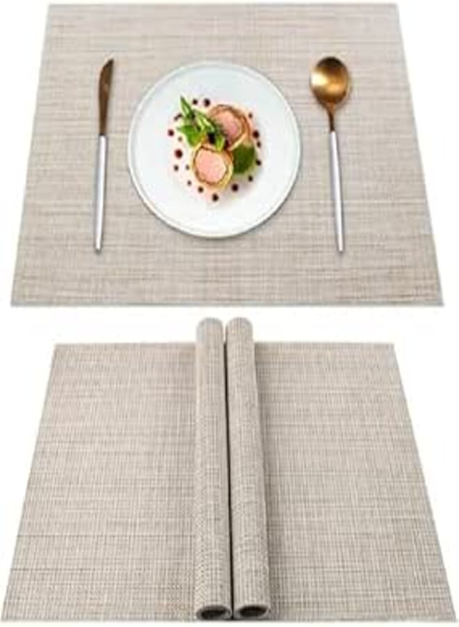 Versatile thermal placemat, 6 x 1 (30 x 45 cm), set of 6 for serving hot dishes, white color