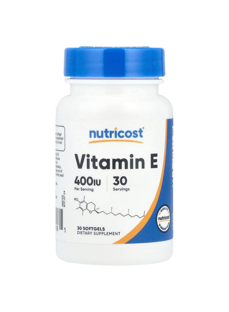 Nutricost Vitamin E, 180 mg (400 IU), 30 Softgels
