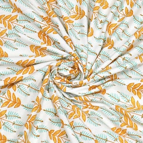 BLOCKS OF INDIA Hand Block Printed 200 TC Cotton King Size Bedsheet (Brown Leaf) - Image 5