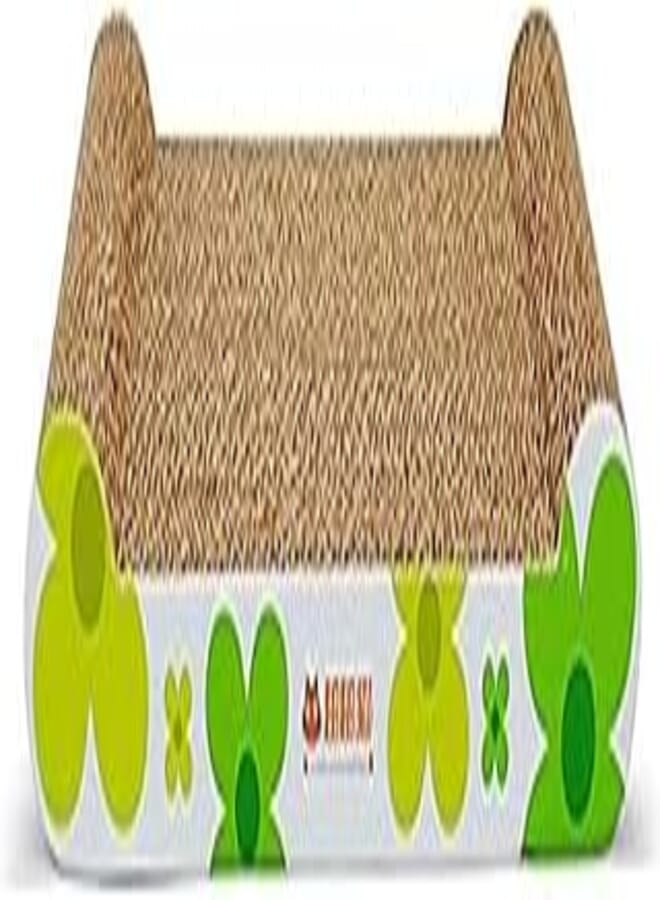 OR cat kitten corrugated scratch Board Pad Bed Mat lemon green