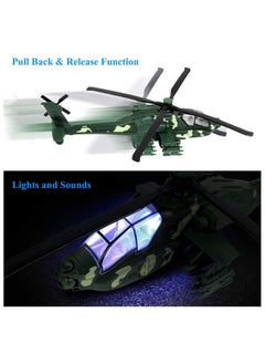 KASTWAVE Military Helicopter Toy, Air Force Combat Military Fighter Model with Lights and Sounds, Army Plane Toys for Kids Boys Girl Gift  - Image 3