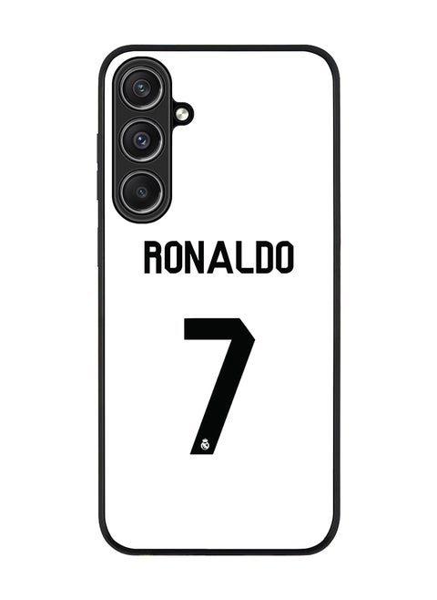 Rugged Black Edge case for Samsung Galaxy S23 FE, Custom Slim fit Flexible Anti Drop Thin Phone Case Cover - Ronaldo Real Jersey