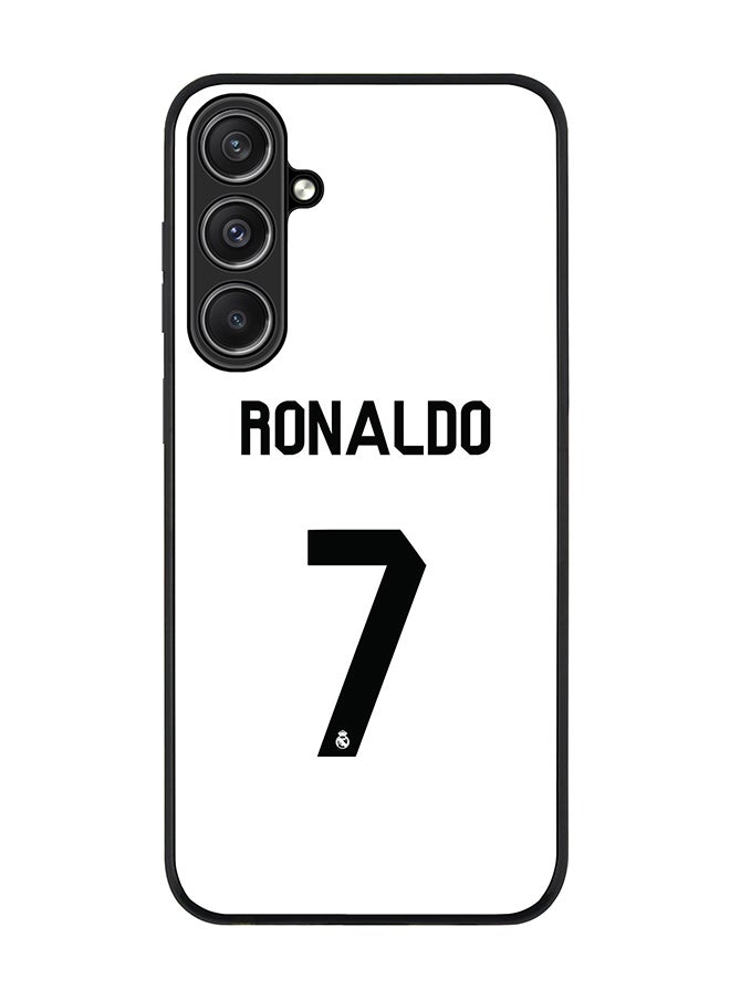 Rugged Black Edge case for Samsung Galaxy S23 FE, Custom Slim fit Flexible Anti Drop Thin Phone Case Cover - Ronaldo Real Jersey