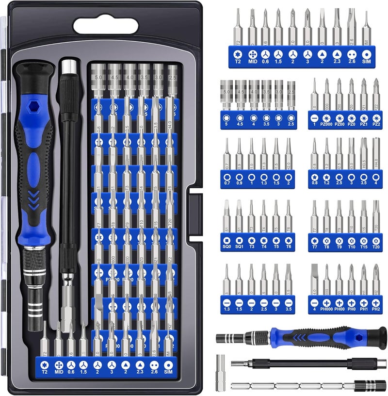 XOOL 62 in 1 Precision Screwdriver Kit, Electronics Repair Tool Kit, Magnetic Driver Kit with Flexible Shaft, Extension Rod for Mobile Phone, Smartphone, Game Console, PC, Tablet - Image 1