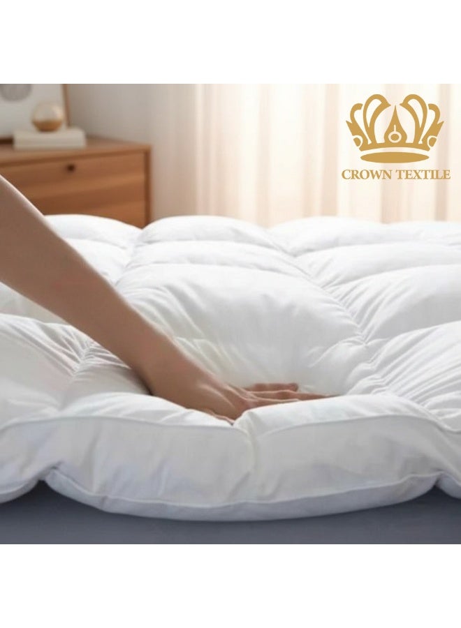 CROWN TEXTILE Single mattress pad, 14 cm high, made of soft microfiber, available in all sizes - Image 4