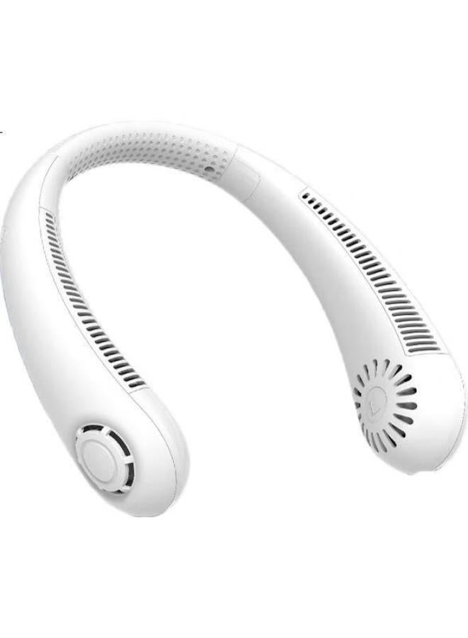 kelleia Kalaio Neck-Hanging Fan, Portable, Mini, Usb Rechargeable, Long Battery Life, Small Fan, Lazy Person'S Neck-Hanging, For Office, Student Dormitory, Outdoor Use, A6X/A6S-2 White - Image 1
