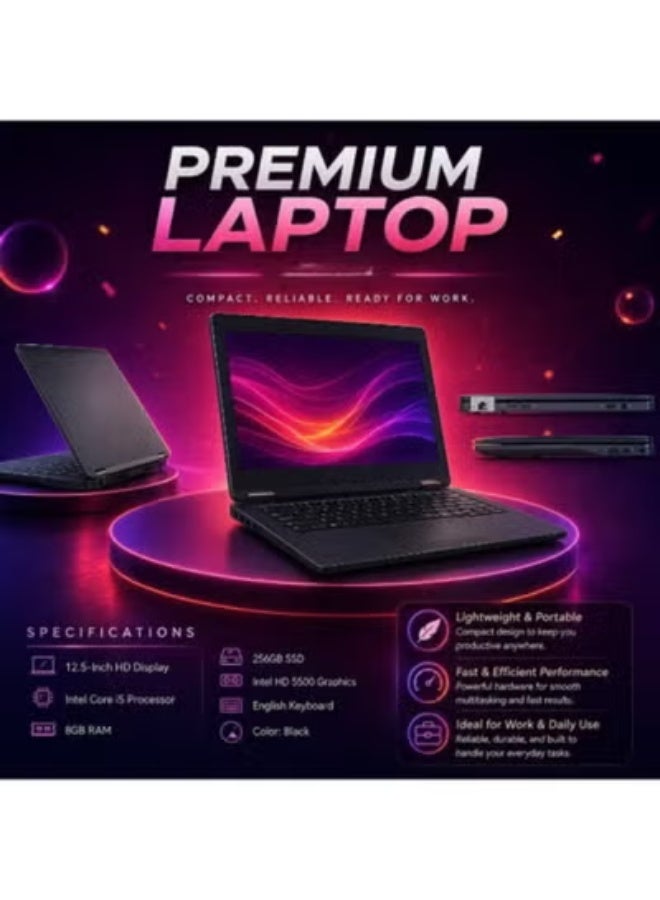 لابتوب 12.5 بوصة بمعالج قوي وذاكرة 8 جيجابايت وتخزين SSD سعة 256 جيجابايت مع حامل لابتوب وماوس وشنطة للاستخدام العملي والدراسة - Image 4