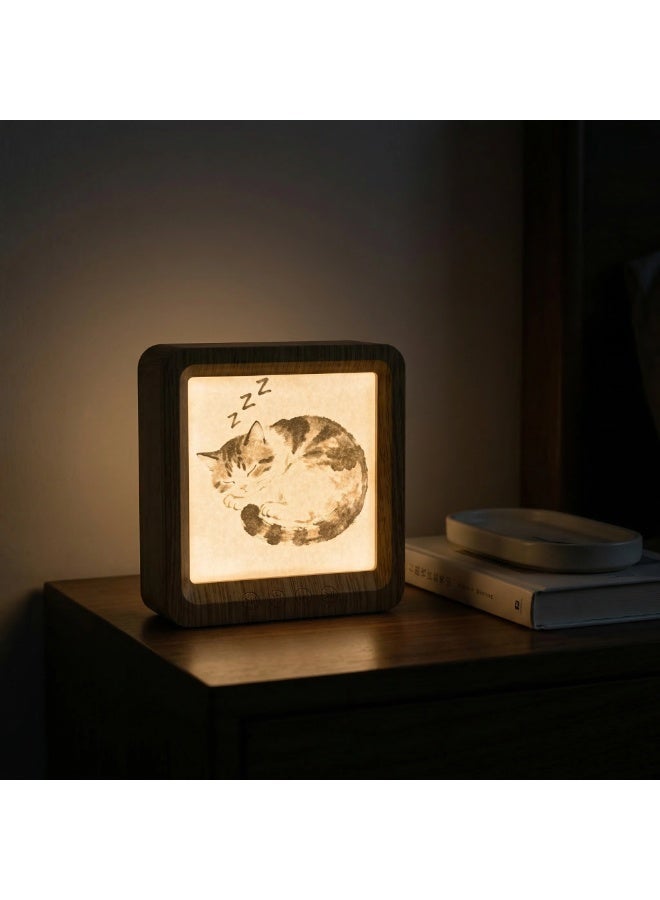 Lahoon Wooden Frame Sound Speaker - [White Noise for Babies Kids Adults][Timer Function][8 Soothing Sounds][Sleep Boombox] 3-Level Night Light, Bluetooth Speaker, DIY Photo Display, 15 Hours Battery Life - Sleep Aid & Bedroom Decor - Image 4