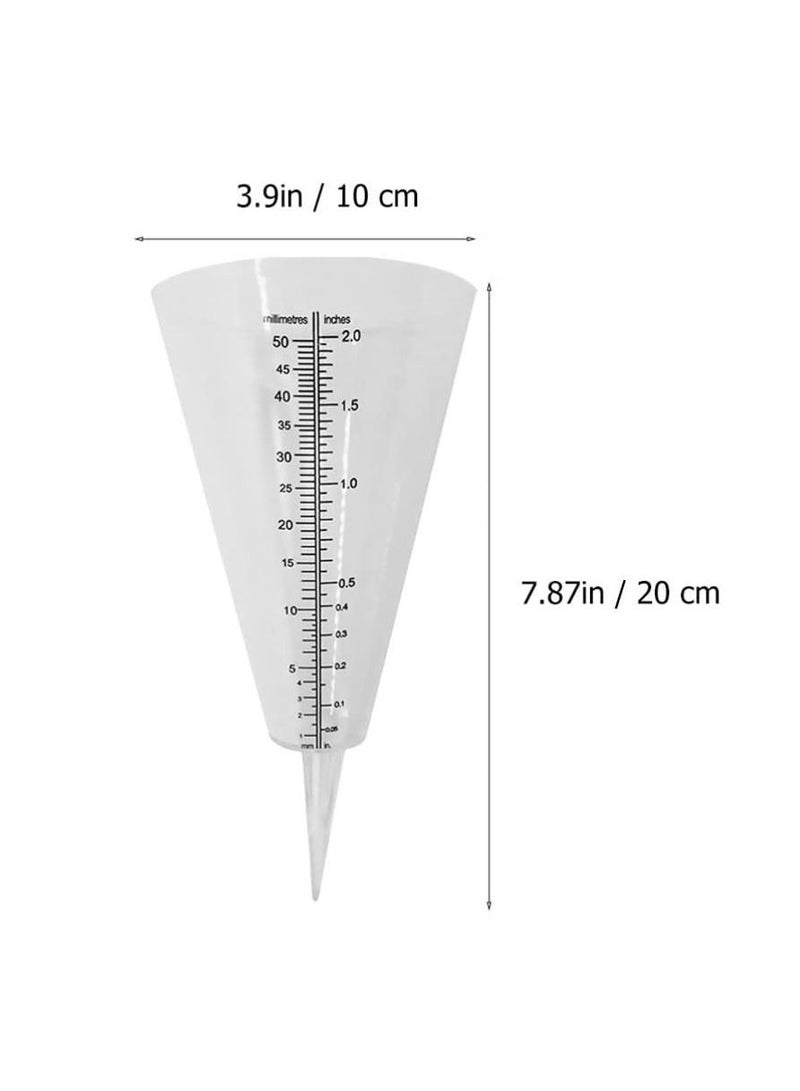 SYOSI SYOSI 3 Pcs Conical Rain Meter Gauges, Plastic Transparent Measuring Cup with Scale Conical Rain Measuring Cup for Garden Lawn Yard Outdoor  - Image 4
