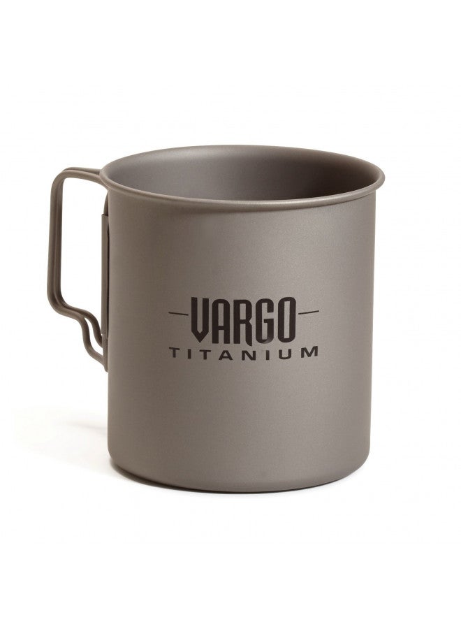 Vargo Titanium Travel Mug | Titanium Coffee Cup with Folding Handles | Light Weight 450 ml Capacity (15 Ounces) Travel Cup | 2.2 Ounces (62 grams) Model T-406