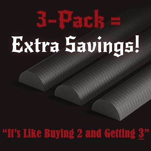 The Foamorys No Waste Half Round EVA Foam Dowel 3 Pack of 525mm x 1M HighDensity Black Craft Foam Sticks PreCut Paint Ready for Cosplay Armor Trim Weapon and Costume Design Time Saving Bevel - Image 3