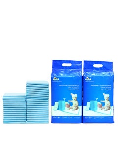 Cute 'n' Cuddle Disposable Changing pads (Pack Of 60) for Baby 60 cm X 90 cm Soft Ultra Absorbent Waterproof Diaper Mess-Free Changing Mat Liners Baby Changing Mat Cover Bed Pads  - Image 1