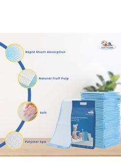 Cute 'n' Cuddle Disposable Changing pads (Pack Of 60) for Baby 60 cm X 90 cm Soft Ultra Absorbent Waterproof Diaper Mess-Free Changing Mat Liners Baby Changing Mat Cover Bed Pads  - Image 3