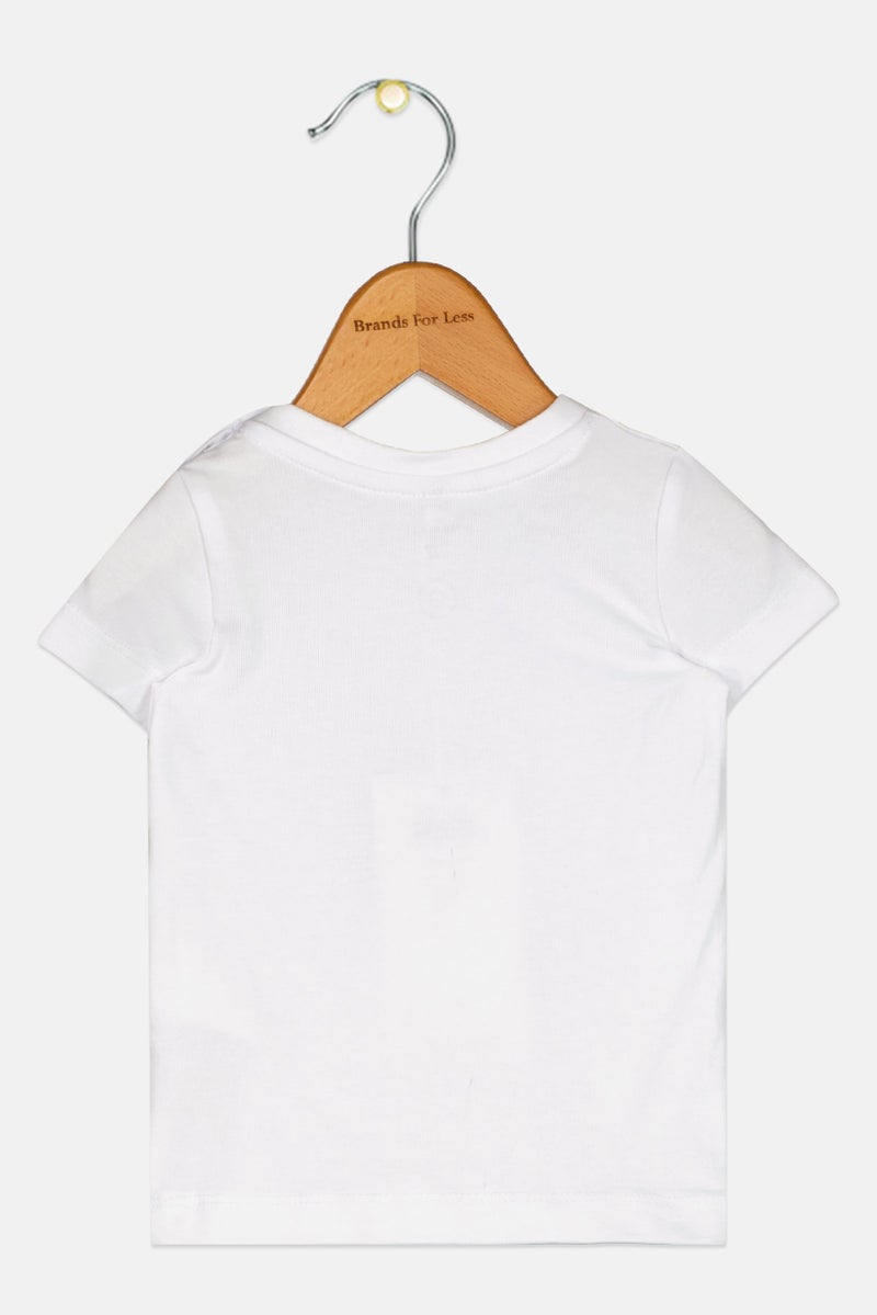 NAME IT Toddlers Girl Graphic Print Short Sleeves Top, White - Image 2