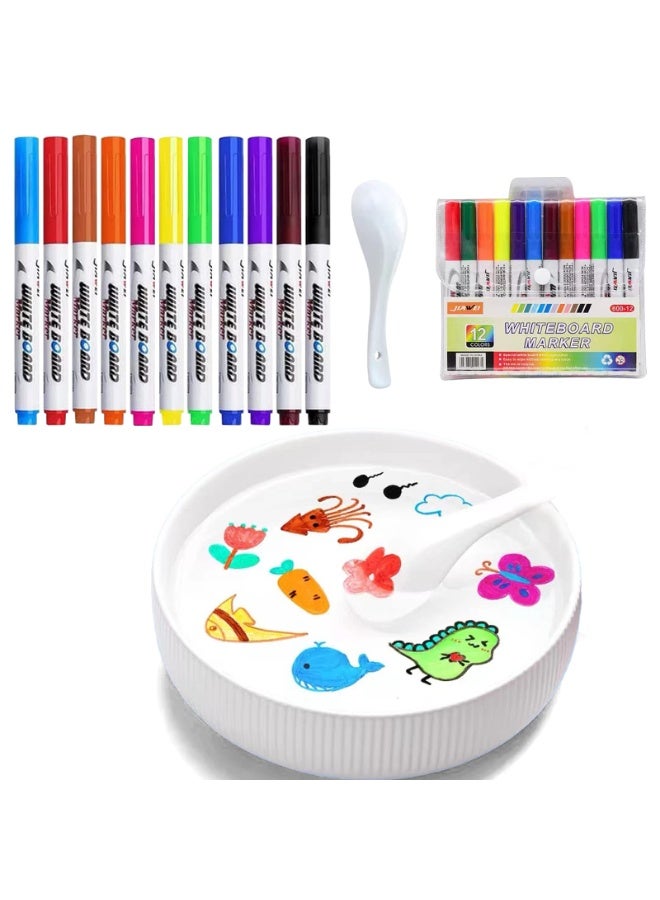 Magic Watercolor Pen Set for Water Painting – 11 Colors with Ceramic Spoon - Image 1