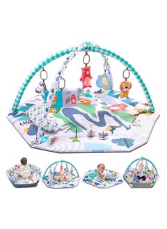 ASIV Tummy Time Mat, 10-in-1 Baby Gym Activity Play Mat & Ball Pit, with High Contrast Toys & Self-Discovery Mirror & Tummy Time Pillow for Sensory and Motor Skill Development  - Image 1