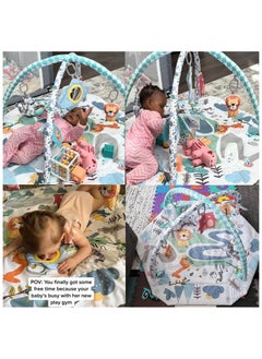 ASIV Tummy Time Mat, 10-in-1 Baby Gym Activity Play Mat & Ball Pit, with High Contrast Toys & Self-Discovery Mirror & Tummy Time Pillow for Sensory and Motor Skill Development  - Image 2