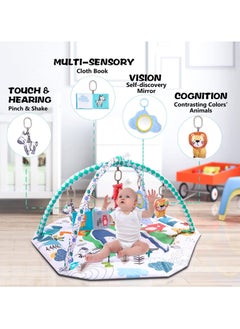 ASIV Tummy Time Mat, 10-in-1 Baby Gym Activity Play Mat & Ball Pit, with High Contrast Toys & Self-Discovery Mirror & Tummy Time Pillow for Sensory and Motor Skill Development  - Image 4