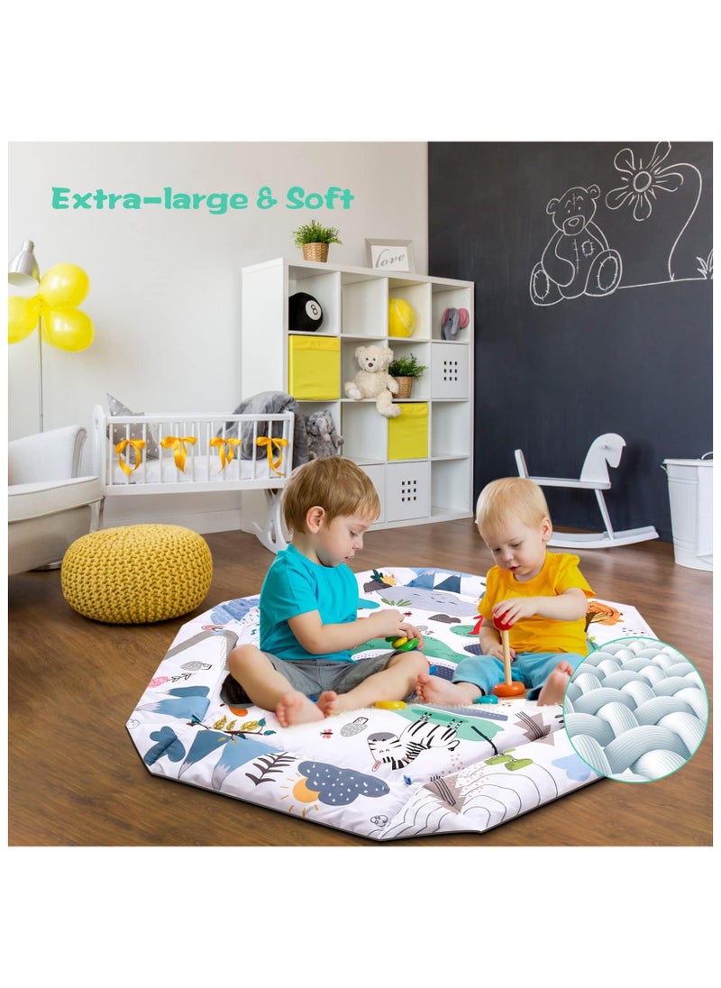ASIV - Tummy Time Mat, 10-in-1 Baby Gym Activity Play Mat & Ball Pit, with High Contrast Toys & Self-Discovery Mirror & Tummy Time Pillow for Sensory and Motor Skill Development - Image 1