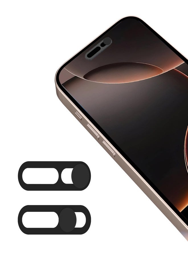 EYSOFT Front Camera Cover Compatible for iPhone 16/16Plus/16Pro/16Pro Max,Webcam Cover Protect Privacy and Security,Not Affect Face ID, 2 Pack-Black - Image 1