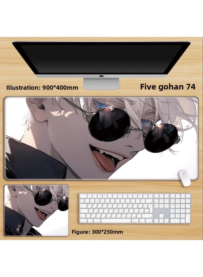 Unlocked Gojo Satoru Mouse Pad Extra Large Spell Return Home Animation Large Girls Computer Keyboard Office-Color:120x60cm Thickness 3mm-Pattern:Cyan Five Gohan 74  - Image 1