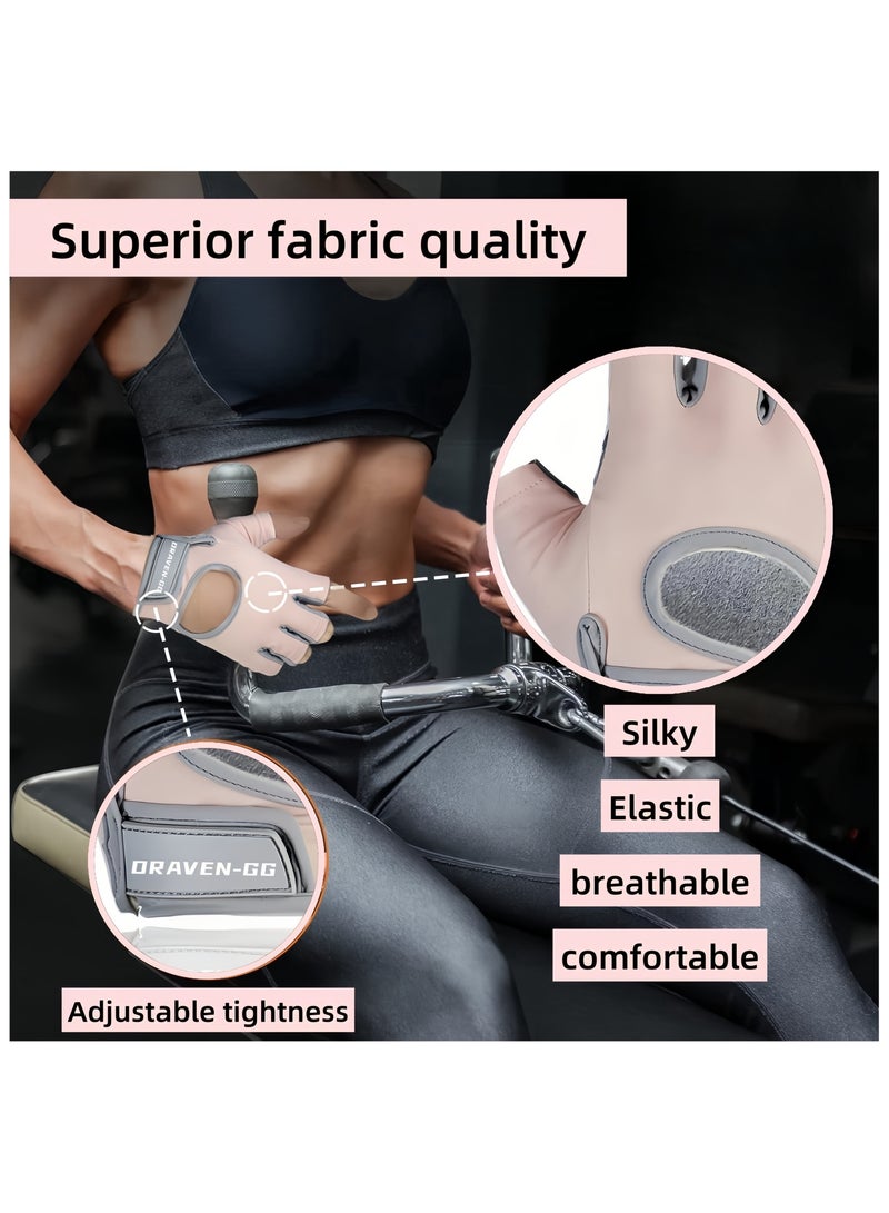 DRAVEN - GG DRAVEN-GG Gym Gloves Women & Men - Breathable Workout Gloves Silicone Non Slip Padded Palm, Enhanced Grip, Smooth Silk Fabric,Multi-purpose Exercise Gloves For Sport Training Cycling Weightlifting - Image 4
