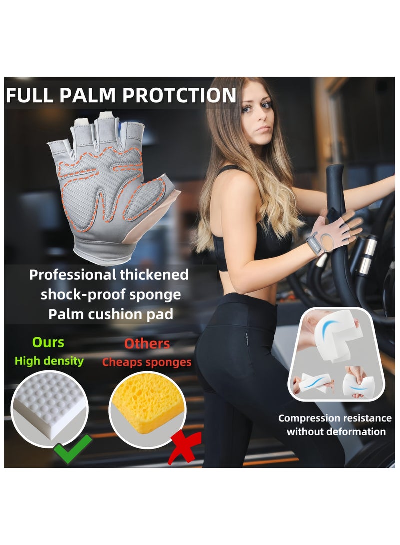 DRAVEN - GG DRAVEN-GG Gym Gloves Women & Men - Breathable Workout Gloves Silicone Non Slip Padded Palm, Enhanced Grip, Smooth Silk Fabric,Multi-purpose Exercise Gloves For Sport Training Cycling Weightlifting - Image 5