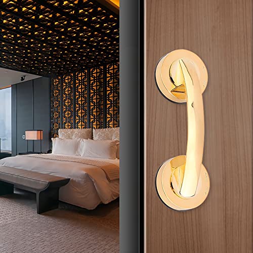 Renyqatt Glass Door and Window Handle Suction Cup Bathroom Sliding Doors Handles NonPorous Handles Shower Grab Bars Cabinets and Wardrobes NonMarking Handle Gold - Image 1