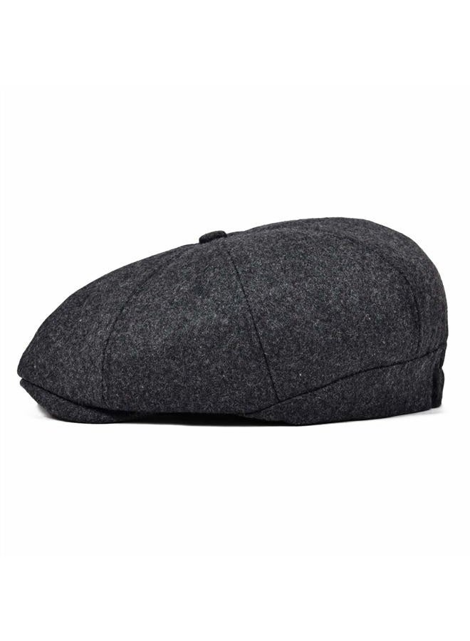 VOBOOM Men Newsboy Caps Wool 8 Pannel hat Ivy Cap Cabbie Flat Cap MZ111 (Grey) - Image 3