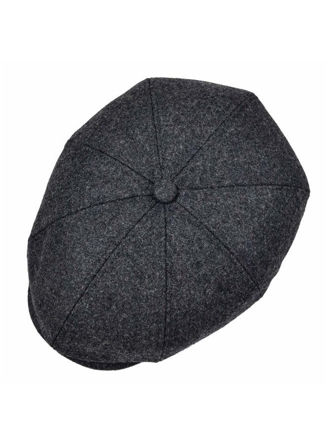 VOBOOM Men Newsboy Caps Wool 8 Pannel hat Ivy Cap Cabbie Flat Cap MZ111 (Grey) - Image 4
