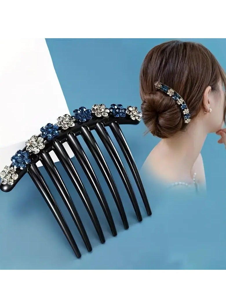 جلوسكي 1pc الزهرة الزخرفية الراينست لامعة الشعر إدراج مشط الخمر الشعر بن الديكور للنساء والاستخدام اليومي - Image 3