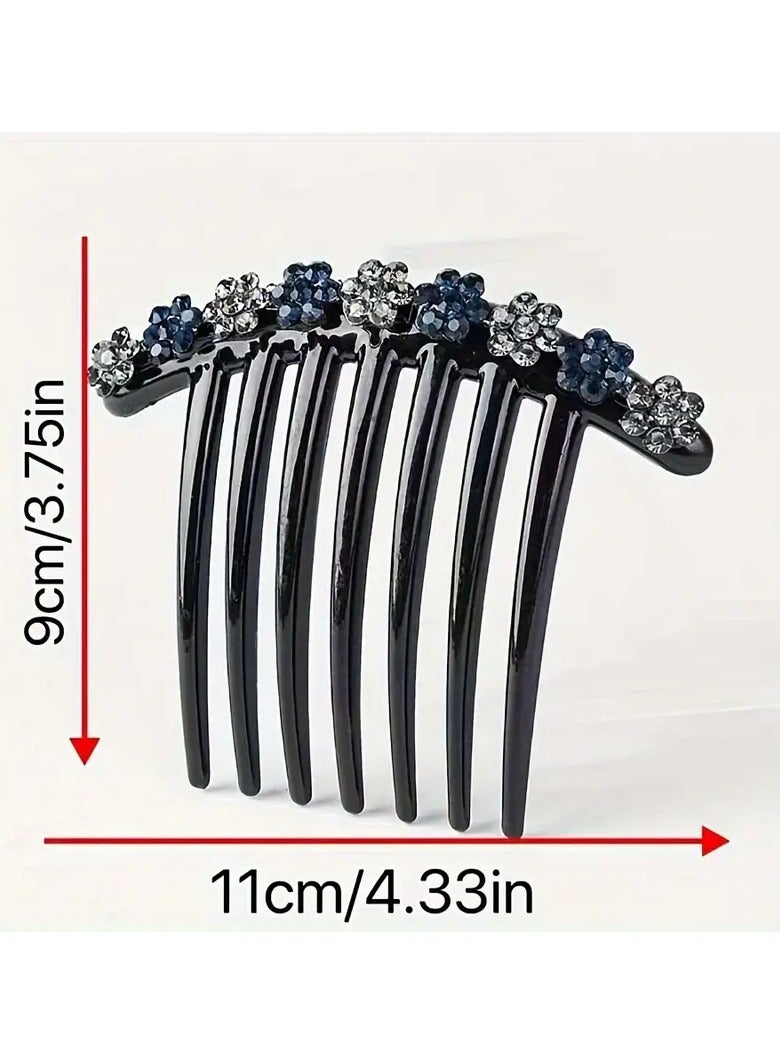 جلوسكي 1pc الزهرة الزخرفية الراينست لامعة الشعر إدراج مشط الخمر الشعر بن الديكور للنساء والاستخدام اليومي - Image 4